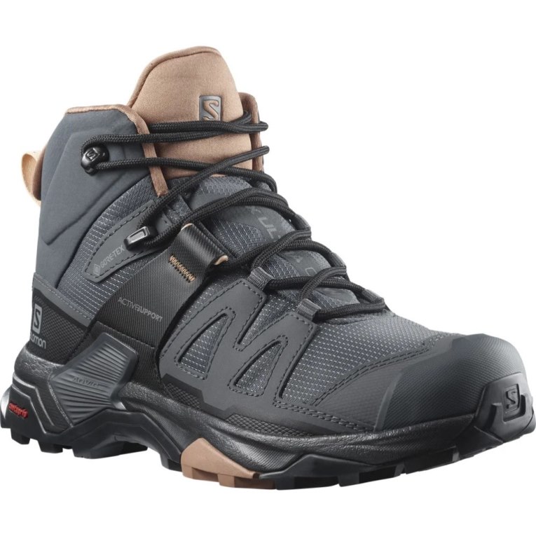 Botas Caminhada Salomon X Ultra 4 Mid GTX Feminino Pretas | PT Z15302